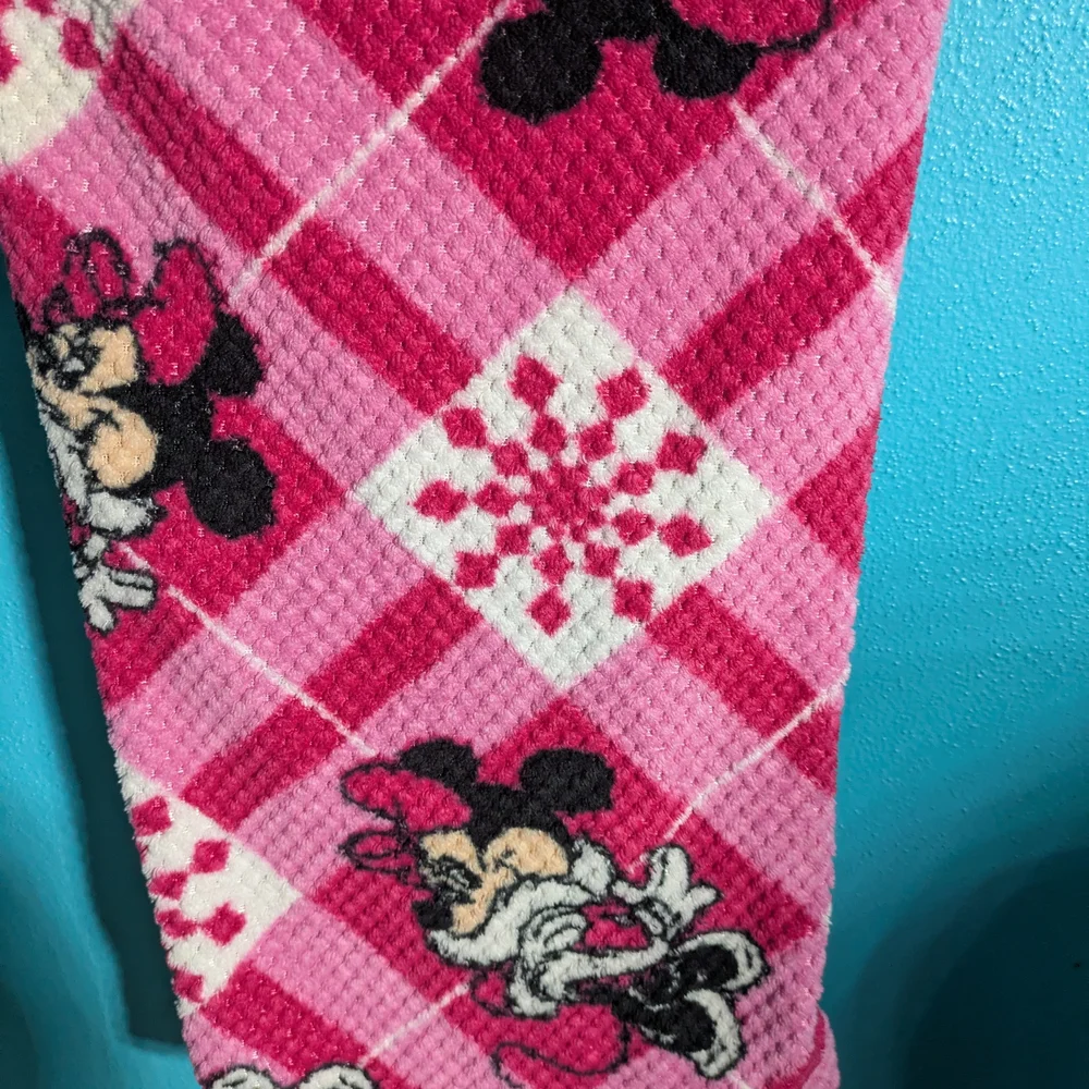 Disney Pink and Black Minnie‎ Mouse Waffle Lounge Pants - Picture 10 of 10